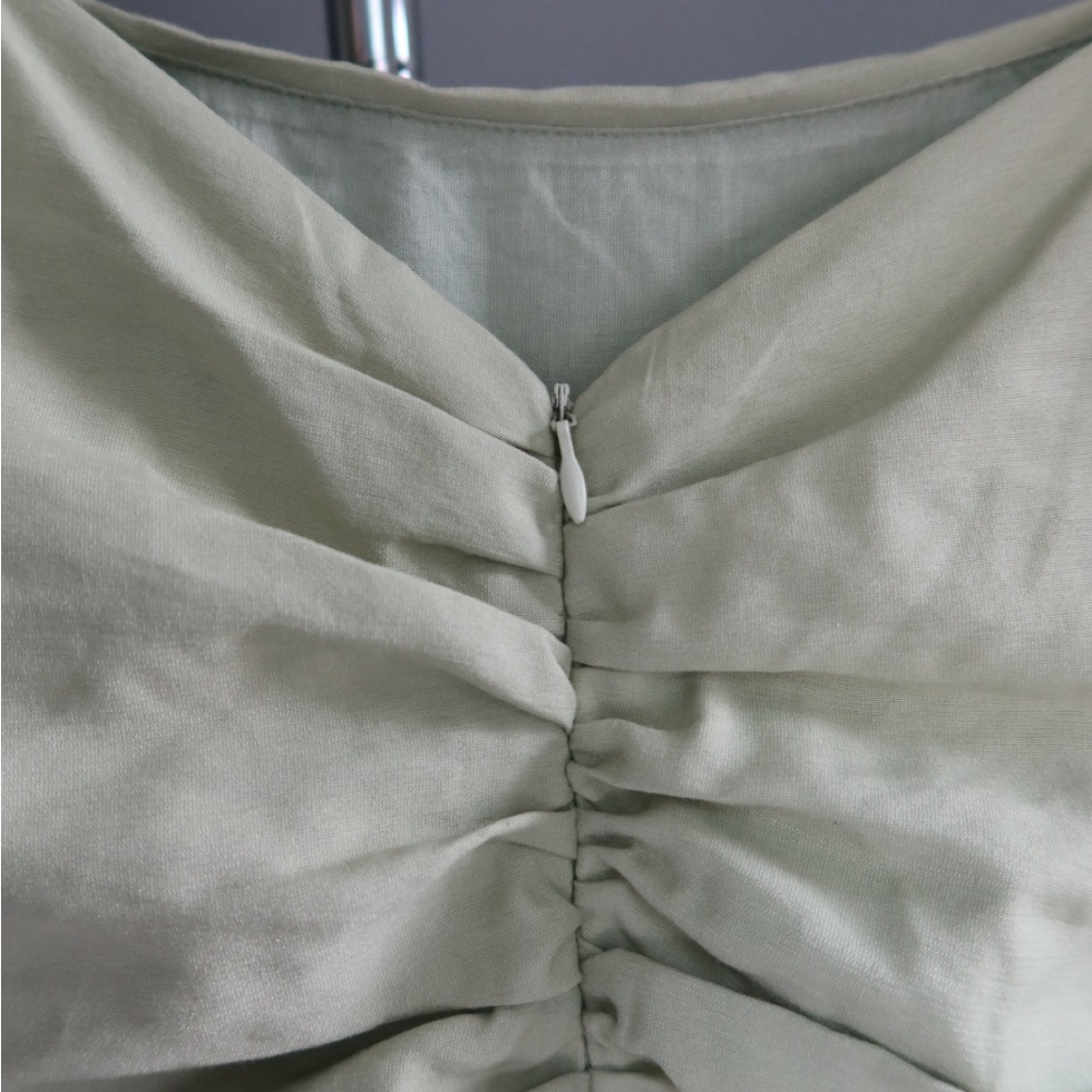 Lulu's Light Green Ruched Mini Dress - Picture 4 of 7